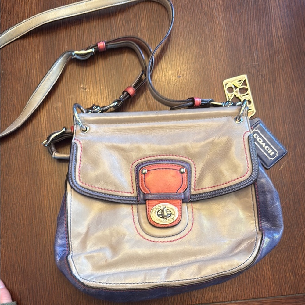 Coach Tan and Brown Crossbody Bag